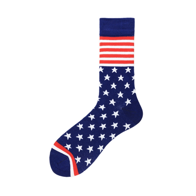 Men Tube Socks Cotton Color Flag Street Trendy Socks, 1911-1