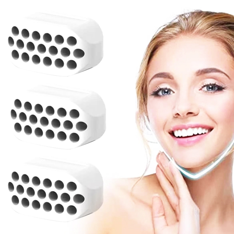 3PCS 4th Generation Masseter Ball Mandibular Trainer Facial Muscle Trainer Silicone Face-Lifting Device, 4th Generation (White), 4th Generation (Black), 4th Generation (Gray)
