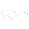 S2057 Personality no Metal Glasses Frame Half Frame Street Shooting Decorative Frames, C01 Golden, C02 Silver, C03 Gold Frame Color Diamond, C04 Silver Frame Colored Diamonds