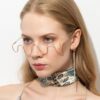 Fashion Handmade Diamond Half-Frame Metal Wave Without Decorative Glasses Frame, Frame color: C01 golden, C01 golden, C02 silver, C03 Gold Frame Color Diamond, C04 silver frame colored diamonds