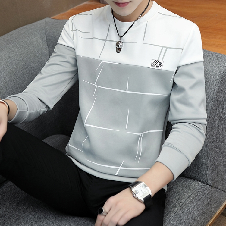 Long Sleeve Crew Neck Printed SweaterShirt Bottoming Shirt, M, L, XXL