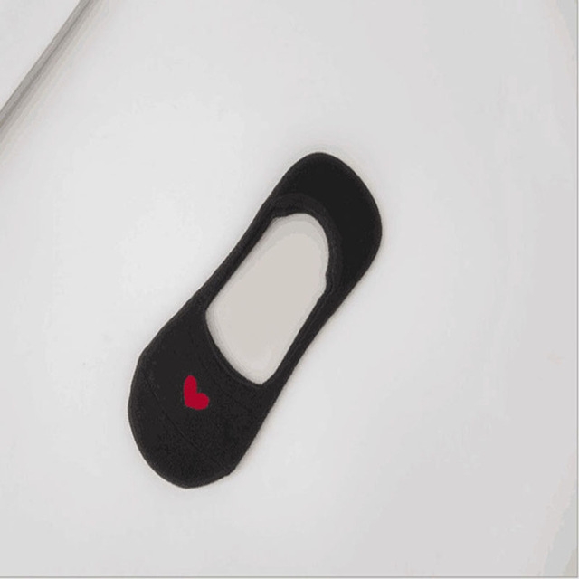 3 Pairs  Non-slip Heart Pattern Invisible Socks