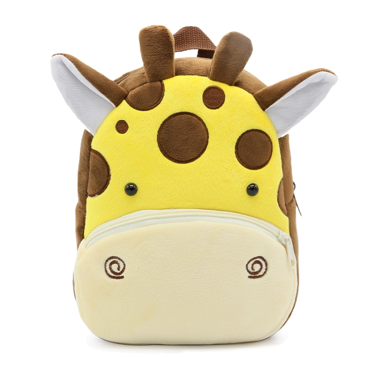 Kids 3D Animal Velvet Backpacks Children Cartoon Kindergarten Toys Gifts School Bags, Giraffe, Panda, Hippo, Cat, Cows, Zebra, Dog, Dinosaur, Elephant, Chick, Fox, Monkey, Bee, Pig, Lion, Shark, Tiger
