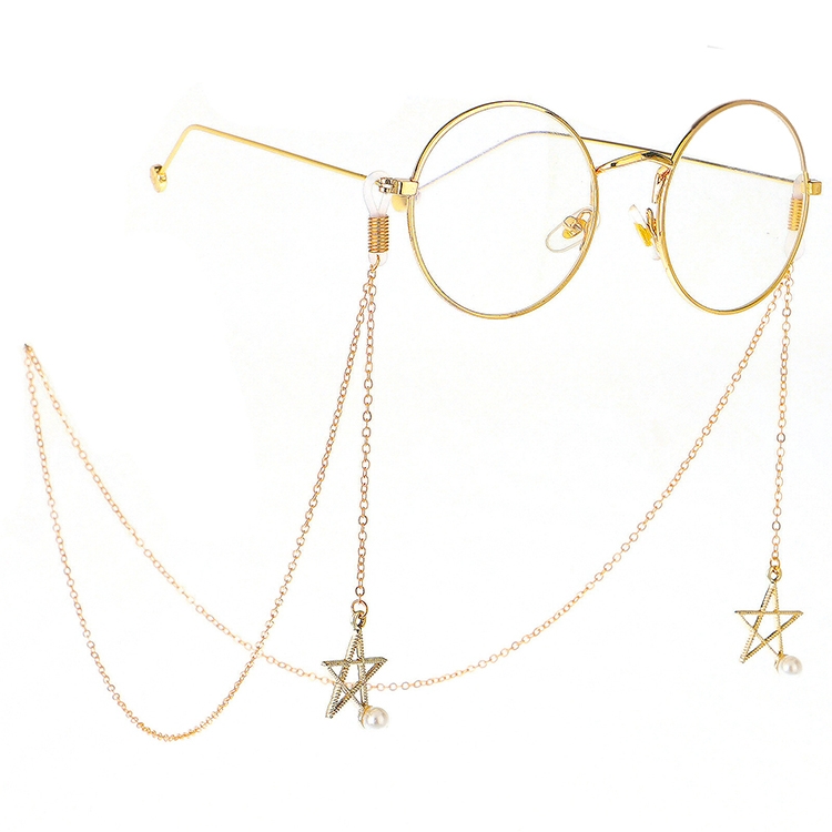 Non-slip Metal Glasses Pendant with Pearl Pendant Glasses Chain, Pendant Glasses Chain