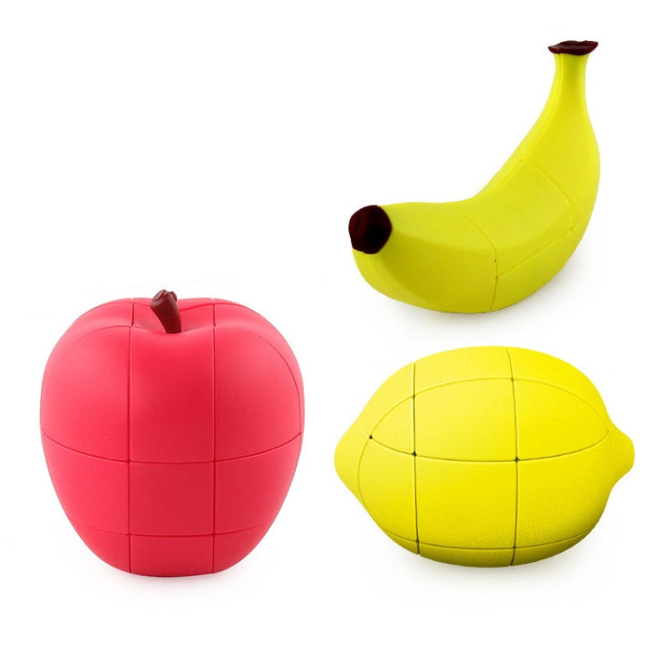 Fruit Cube 1:1 Simulation Puzzle Decompression Alien Cube Toy, Apple Banana Lemon Set, Apple, Lemon, Banana