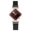 Ladies Diamond Dial Quartz Watch, Colour: Black, Black, Red + Bracelet