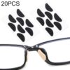 20 PCS Glasses Nose Strip Soft EVA Sponge Nose Mat Comfortable No Pressure Mark Does Not Remove Makeup Anti-Height Eye Frame Nose, D-type Black 1.0mm