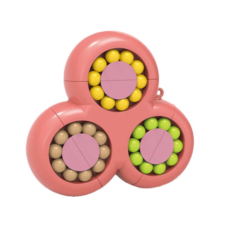 4 PCS  Rotating Magic Beans Decompression Educational Toys Children Fingertip Rubik Cube Toys, (Triangle Magenta), (Triangle Vibrant Orange), (Triangle Cyan Blue), (Triangle Turquoise), (Square Pink), (Square Cyan Blue)