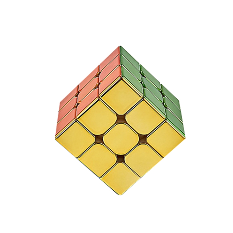Electroplating Third-Order Magic Cube Educational Toys, Style:, Magnetic Version, No Magnetic Version