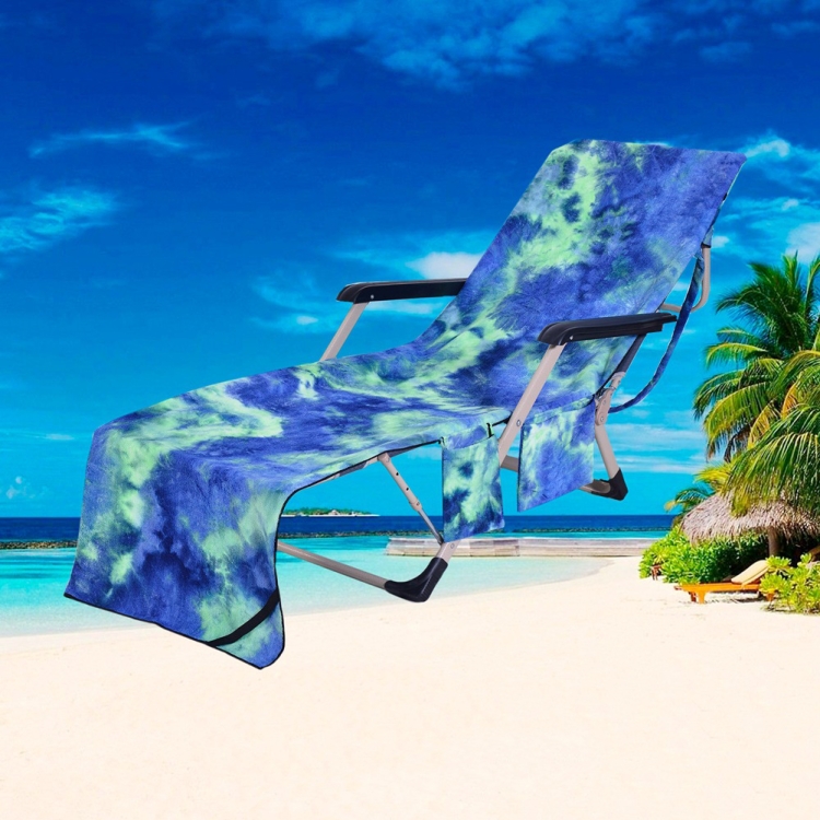 Tie Dye Microfiber Beach Recliner Cover Absorbent Quick Dry Recliner Mat, Recliner Mat(Green), Recliner Mat(Blue), Recliner Mat(Purple), Recliner Mat(Yellow)