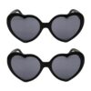 2pairs Love Glasses Light Change Love Sunglasses, 2pairs Black, 2pairs Red, 2pairs Pink, 2pairs White, 2pairs Yellow, 2pairs Blue