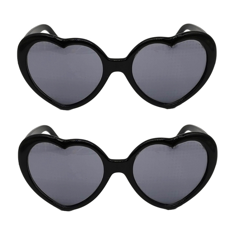 2pairs Love Glasses Light Change Love Sunglasses, 2pairs Black, 2pairs Red, 2pairs Pink, 2pairs White, 2pairs Yellow, 2pairs Blue