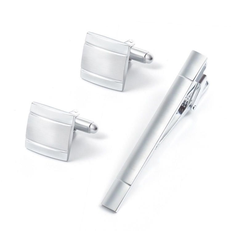 Men French Shirt Metal Cufflinks Collar Set, SL0017