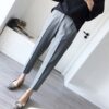Ladies Straight Suit Pants Casual High Waist Nine Minute Pants, S, M, L, XL, XXL, XXXL