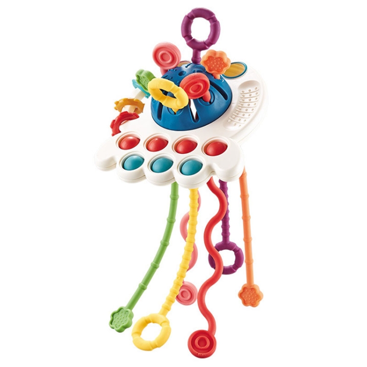 Baby Puzzle Fun Finger Pumping Toys Enlightenment Early Teaching Toys, Octopus (Blue), Octopus (Red), Cartoon Crab (Orange), Cartoon Crab (Green), Rocket (Blue), Rocket (Red), Flying Sword (Red), Flying Sword (White), Crab, Space Ship, Mobile Phone Rab...