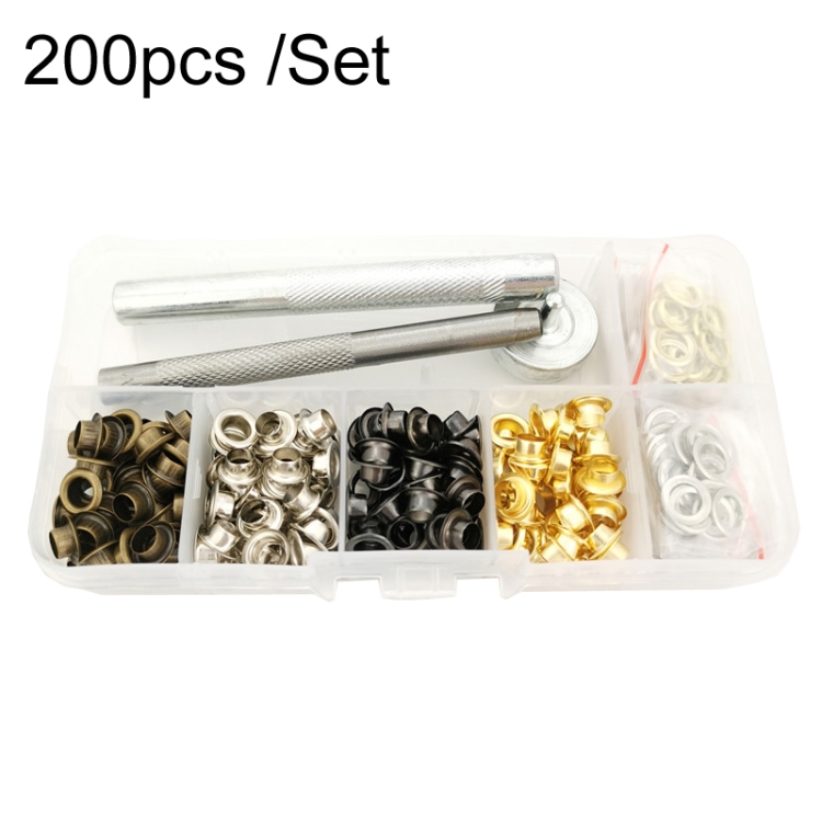5mm Hollow Metal Copper Button Clothing Detachable Jeans Eye Buckles Replacement And Repair Kit, 200pcs /Set, 400pcs /Set