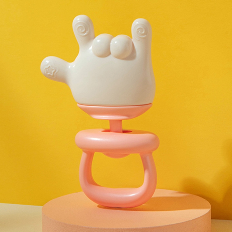 Baby Rattle Teether Soothing Teething Stick Anti-Eating Silicone Toy, 666 Gesture Pink, Yeah Gesture Pink, 666 Gesture Cyan, Yeah Gesture Cyan