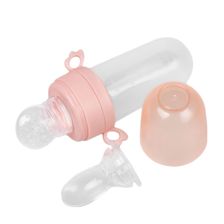 Portable Dual-purpose Baby Food Feeding Spoon Fruit Vegetable Silicone Feeding Pacifier Bottle
