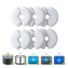 6pcs /Pack Cat Dog Pet Water Fountain Filter Multiple Filtration Pet Water Fountain Replacement Filters, Notched Round