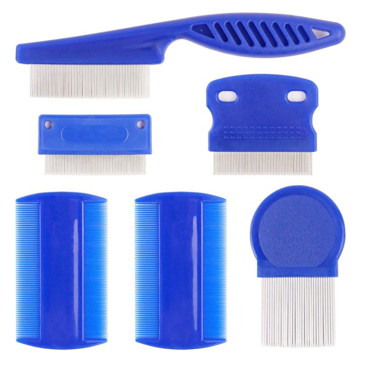 6pcs /Set Pet Flea Comb Stainless Steel Pin Dense Tooth Cat Dog Comb, 6pcs /Set Comb