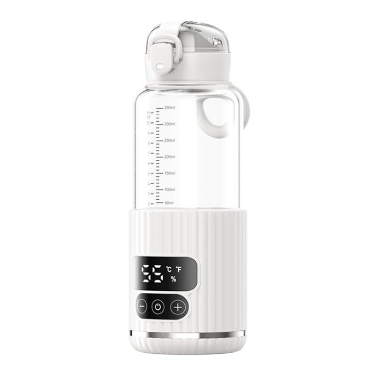Portable Baby Bottle Warmer 15000mAh Wireless Smart Heating Cup with Adjustable Temp & Constant 48H Warm, IPX6 Waterproof, Glass White, Glass Green, Glass Black, Stainless White, Stainless Green