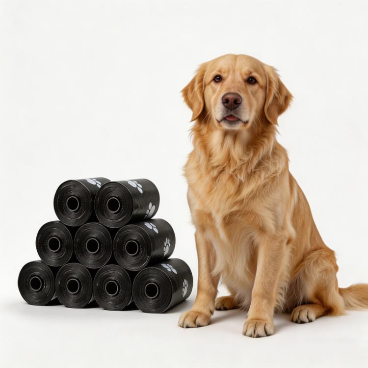 Dog Poop Bags Refill Rolls Leak-Proof Pet Waste Bags Eco-Friendly Unscented with Cute Footprint Design 1.2 Silk, 10 Rolls/150 Bags, 20 Rolls/300 Bags