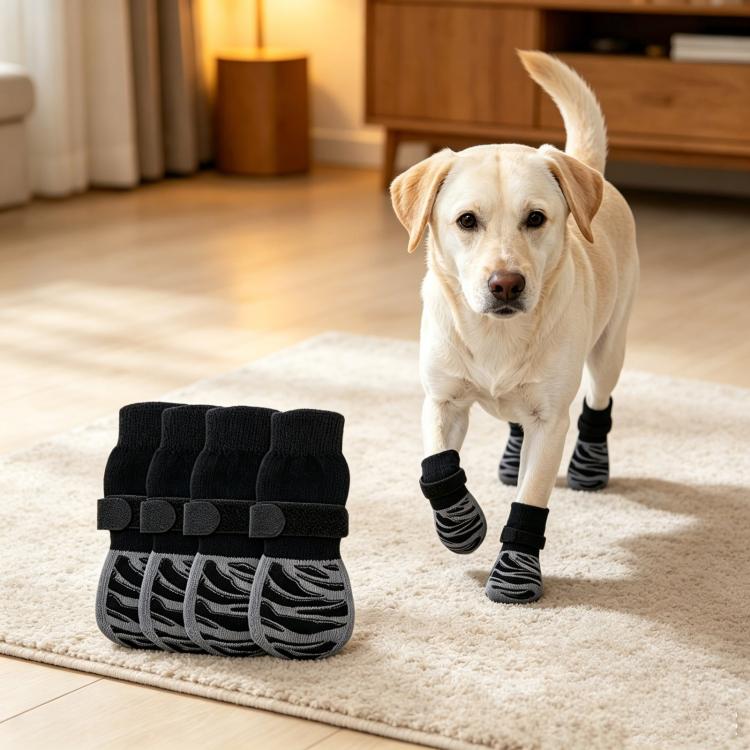 4pcs / Set Outdoor Silent Pet Socks For Medium & Large Dogs, Non-Slip Pet Paw Socks, XS, S, M, L