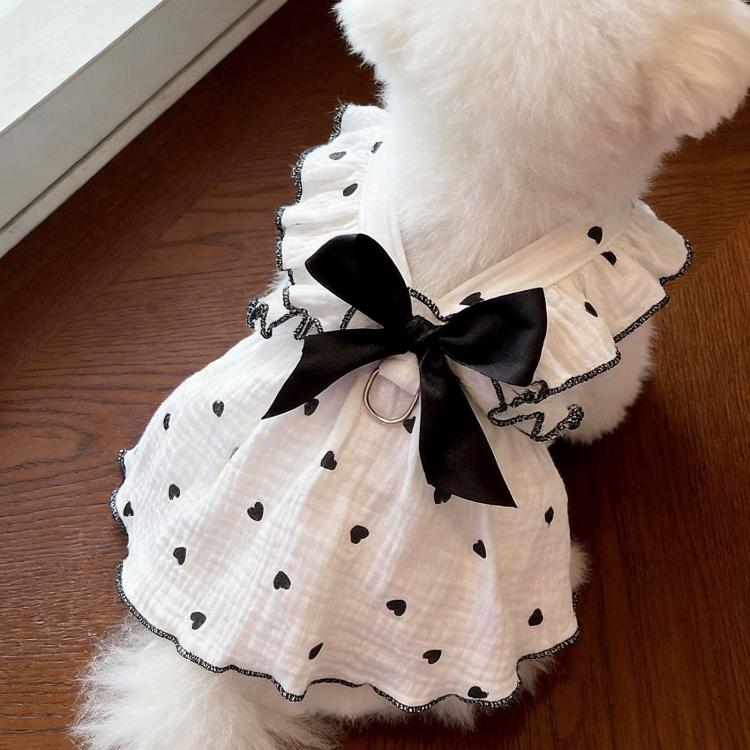 Anti-Shedding Thin Cat Clothes Summer Wearable Harness Dress For Pets, XS, S, M, L