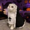 Summer Nun Cosplay Costume For Cats Thin Breathable Funny Photo Outfit For Pets, S, M, L