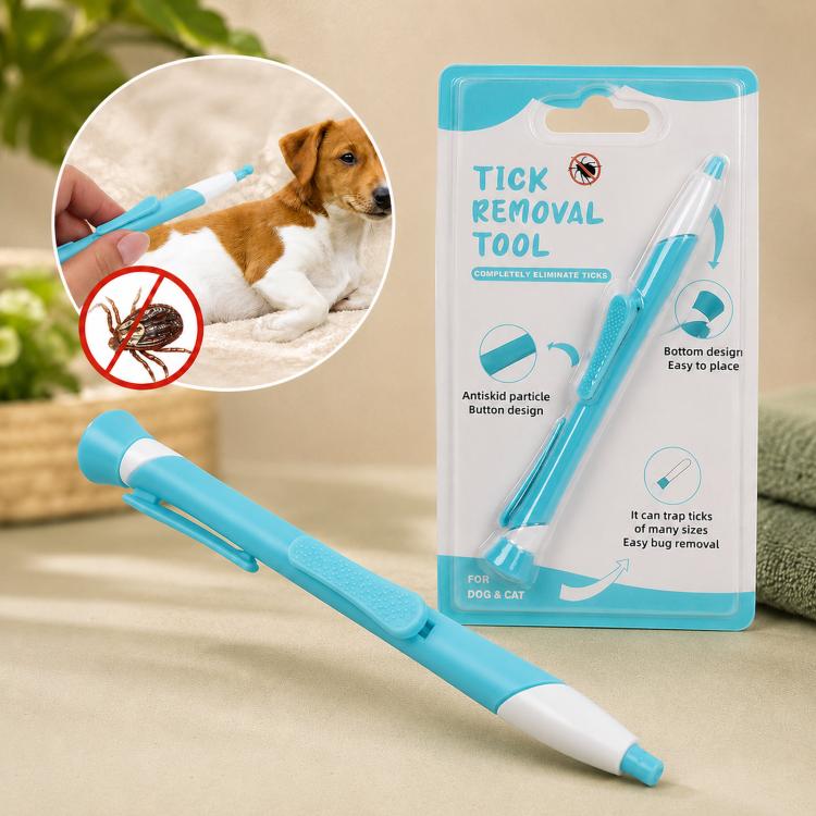 Retractable Tick Remover Lasso Slide Lock Extraction Loop Pen with Standing Base