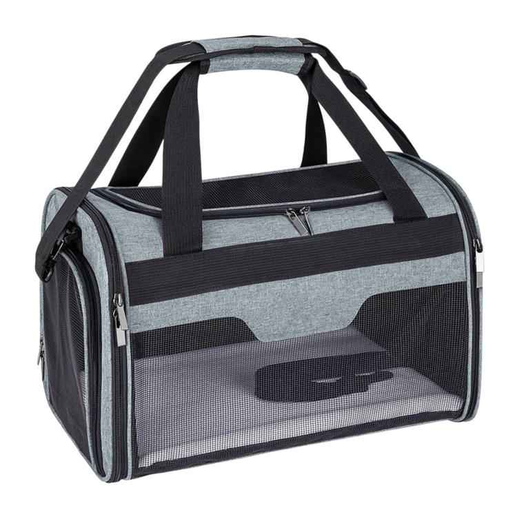 Portable Soft-Sided Pet Travel Bag With Safety Zipper Foldable Hand-Carried Carrier For Dogs & Cats