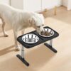 Adjustable Foldable Stainless Steel Double-Bowl Pet Feeder
