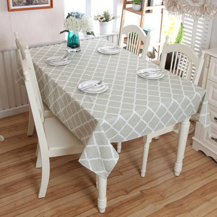 Cotton and Geometric Rhombus Gray LaceTablecloth, 60x60cm, 70x70cm, 90x90cm, 100x140cm, 120x120cm, 140x140cm, 90x150cm, 140x160cm, 120x160cm, 140x180cm, 130x180cm, 140x200cm