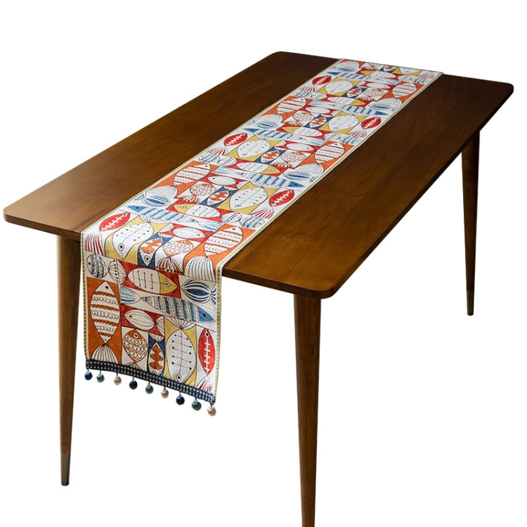 Home Chenille Polyester Tassel Table Runner, 33x140cm, 33x160cm, 33x180cm, 33x200cm, 33x220cm, 33x260cm, 33x300cm, 33x240cm