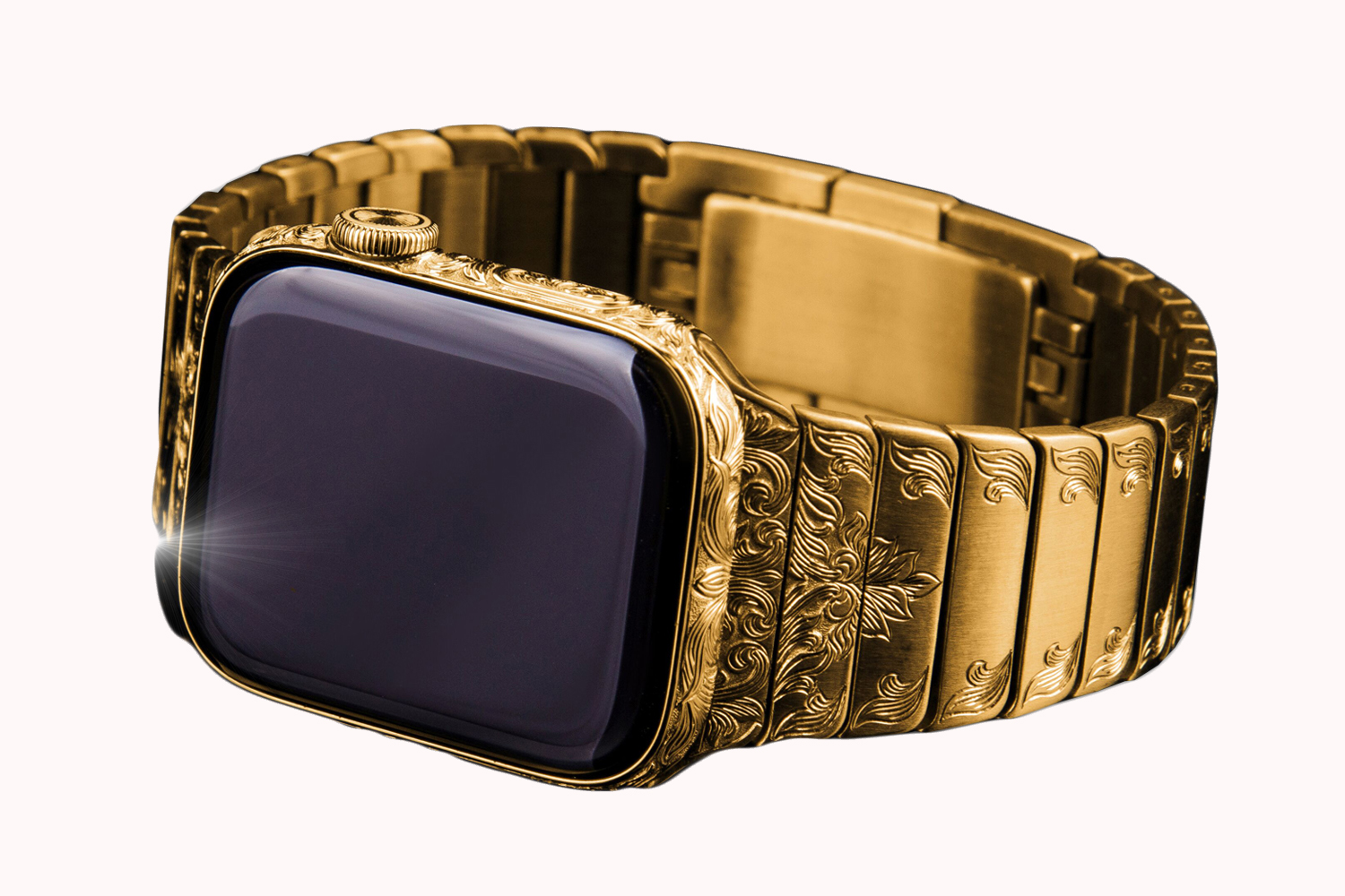 Caviar Apple Watch With 24K Gold And Hand Engraved Band Series 7 GPS 45mm