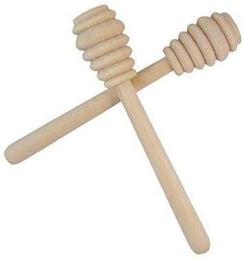 Honey Dipper Sticks, 2Pcs Wooden Portable Honey Spoon Stick