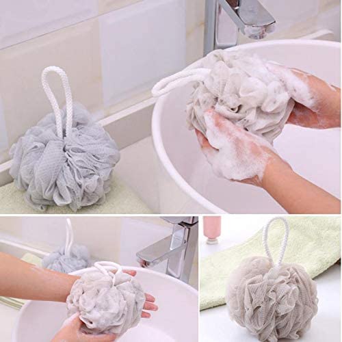 4Pcs Large Size Solid Bath Balls Rich Bubbles Body Flower Bath Sponge Shower Brush Body Wash Scrubber Mesh Soft Puff
