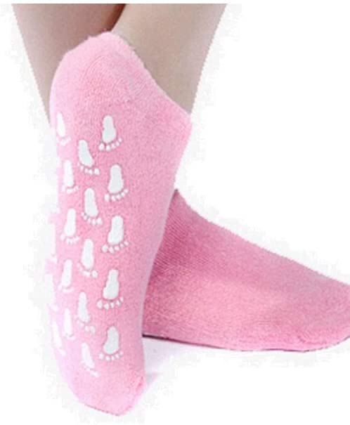 Pink Moisturize Soften Repair Cracked Skin Moisturizing Treatment Gel Spa Socks, GH4822