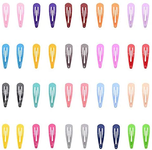 40 Pcs (20 Pairs) 4.5 cm Long Candy Color Solid No Slip Hair Clips for Girls