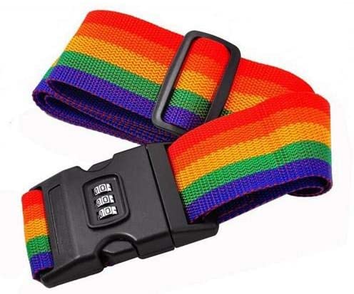 Baggage Password Belt Rainbow Color for Travel Luggage Suitcase Safety Strap-2599