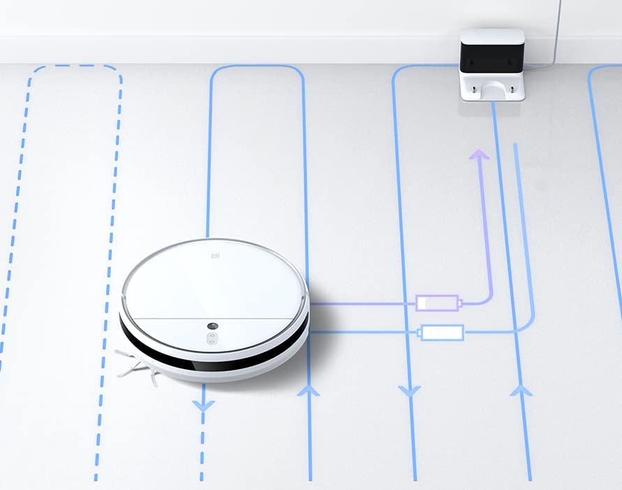 Xiaomi Mi Robot Vacuum Mop 2 EU Powerful suction of 2700Pa,Upgraded pressurized mopping and smart interactive features,Up to 110 minute battery life White