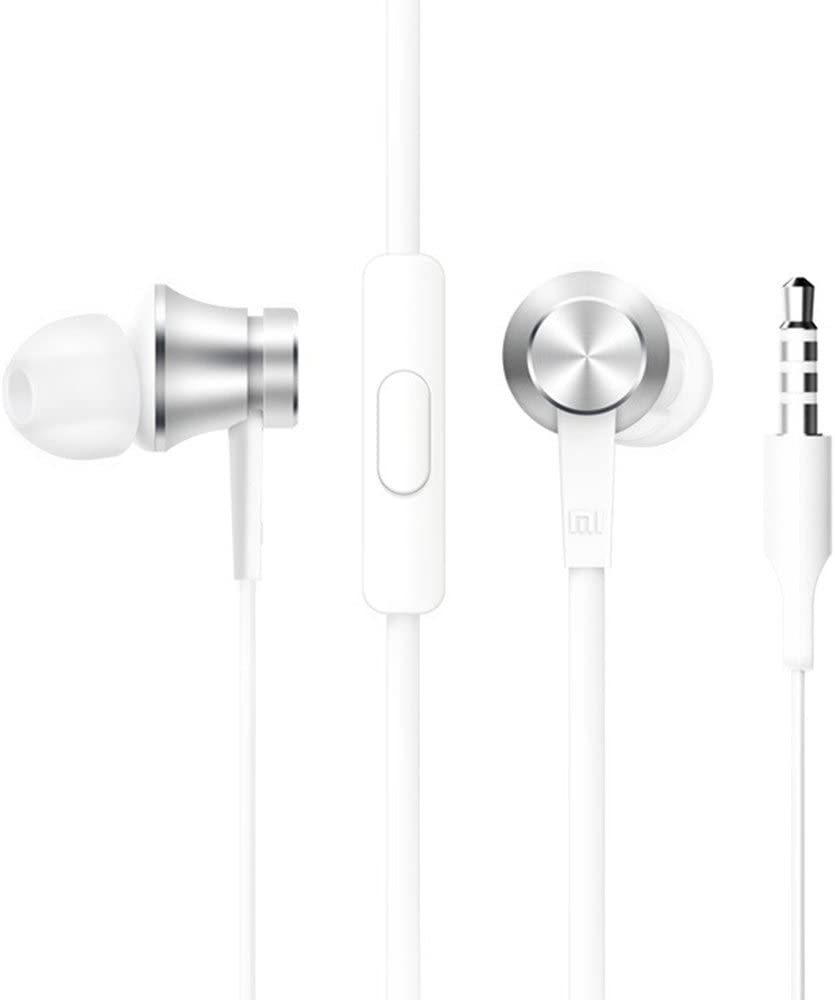 Xiaomi Mi Piston In-Ear Headphones Basic [High Sensitivity Mic & Remote, powerful bass, Replaceable Earbuds] - Compatible with Smartphones/Tablets/PC - Silver