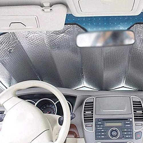 Needary-AE Car Foldable Front Rear Sun Reflective Cover (Silver, 130X60cm)