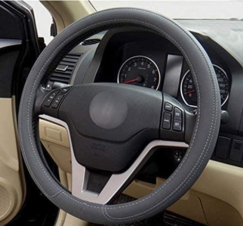 Microfiber Leather Steering Wheel Cover, Anti-slip Matte Finish, Soft Padding, Universal 15 Inch Car Steering Cover