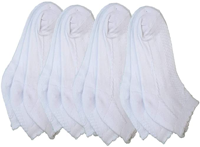 EveryOne Girls School Socks Cotton White,set Of 12 Pair