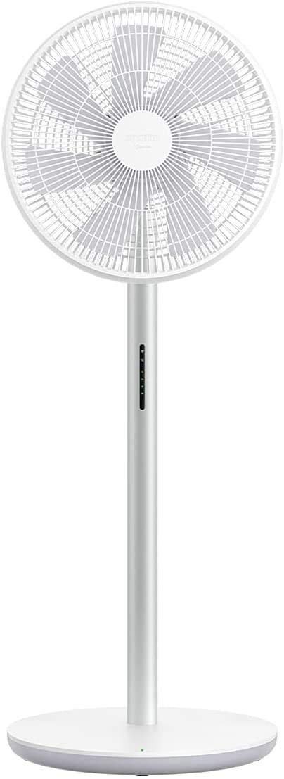 SMARTMI Standing Floor Fan 3 DC Pedestal Standing Portable Fans Rechargeable Air Conditioner Natural Wind, white