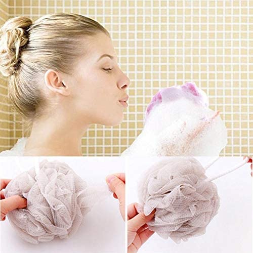 4Pcs Large Size Solid Bath Balls Rich Bubbles Body Flower Bath Sponge Shower Brush Body Wash Scrubber Mesh Soft Puff