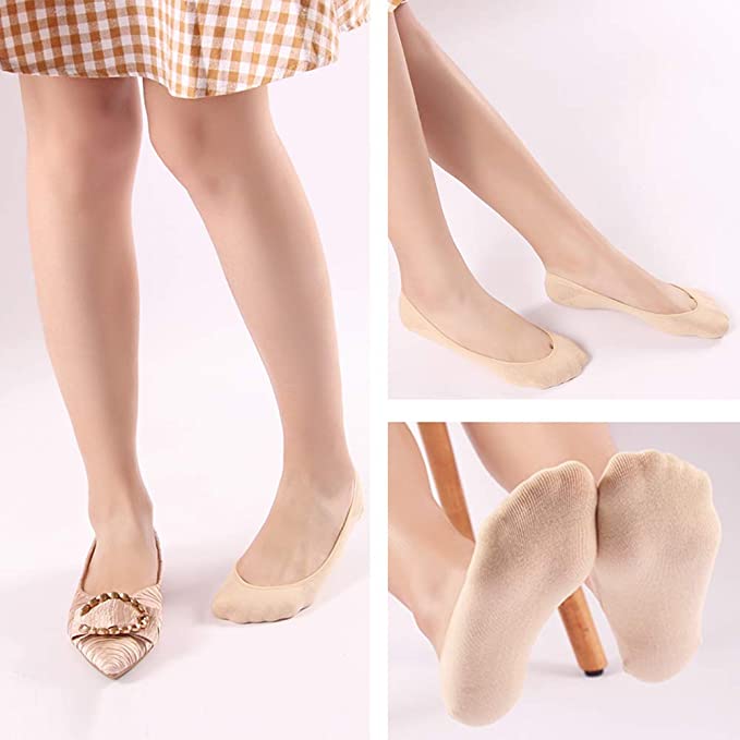 Ultra Low Cut No Show Socks Women Non Slip Cotton Liner Socks Hidden  Invisible for Flats Boat Summer 4 Pairs - Buy Online at Best Price in UAE -  Qonooz