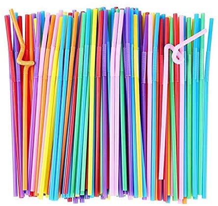 Colorful 100pcs/lot Plastic Flexible Bendable Straw Drinking Straws Valentine'S Day Wedding Birthday Party Decoration Gift