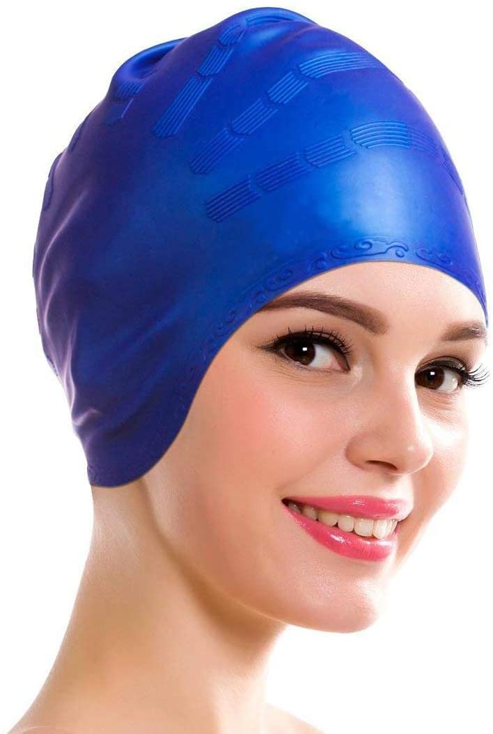Silicone Swimming Cap for Short and Long Hair Swim Cap for Men and Women Keeps Hair Clean Ear Dry Wrinkle Free Swimming Hat